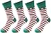 OLIVE OLIVIA Men's Dress Crew Socks Christmas 4-Pack Women Knit Cotton Classic Assorted,#6 Christmas Special,Free Size
