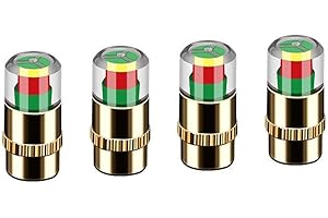 Automotive Tire Pressure Monitor with Real-Time LCD Display and Automatic Alerts, for Valve Stem, 4-Pack, Bronze
