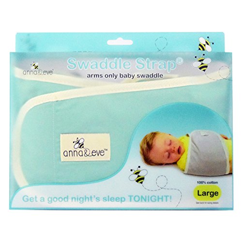 Anna & Eve Baby Swaddle Strap, Adjustable Arms Only Wrap for Safe Sleeping Large Size Fits