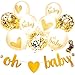 Gender Neutral Baby Shower Decorations & Decor Set: Oh Baby Burlap Banner, Sage Green, Nude & Confetti Balloons - Ideal for Boy, Girl Reveal Party & Welcome Baby Sign Garland Backdrop Decoration