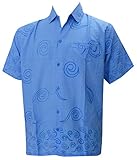 La Leela Men's Aloha Hawaiian Shirt Short Sleeve Button Down Casual Beach Party Blue