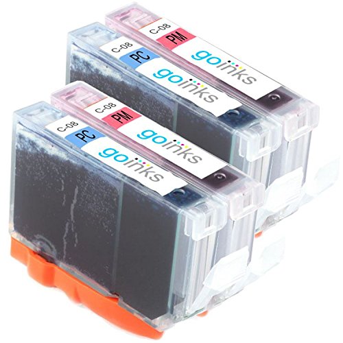2 Go Inks Photo Set of 2 Ink Cartridges to replace Canon CLI-8PC and CLI-8PM Compatible/non-OEM for PIXMA Printers (4 Pack), Cyan, Magenta, High Capacity