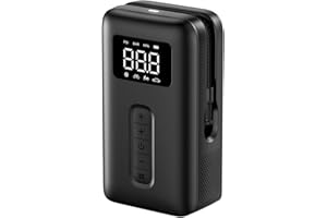 UGREEN Compresor de Aire Portátil para Auto, Inflador de Llantas 150PSI, Bomba de Neumáticos Automática para Bicicleta con Batería 2600mAh*2, Pantalla con LED, para Coche, Moto, Bici, Balón