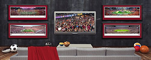 Notre Dame Football - 44x18-inch Double Mat, Deluxe Framed Picture by Blakeway Panoramas