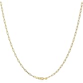 BYIA 925 Sterling Silver Necklace for Women 18K Gold Paperclip Chain 2.5mm Men Necklaces Italian Rhodium Plated 16 18 20 22 24 26 Chains Nano Protection Hypoallergenic