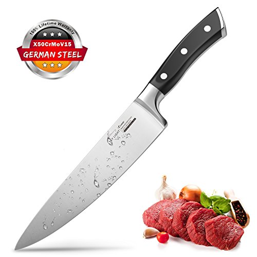 Chef Knife, 8-inch Kitchen Knife, German High Carbon Stainless Steel Knife for Dealing with Meat, Fruit and Vegetables - Thumbnail 7