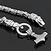 GuoShuang Men Stainless Steel Viking Bear Head with Thor Hammer Mjolnir Pendant Necklace -King Chain