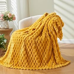 NEWCOSPLAY Super Soft Queen Blanket Mustard Yellow