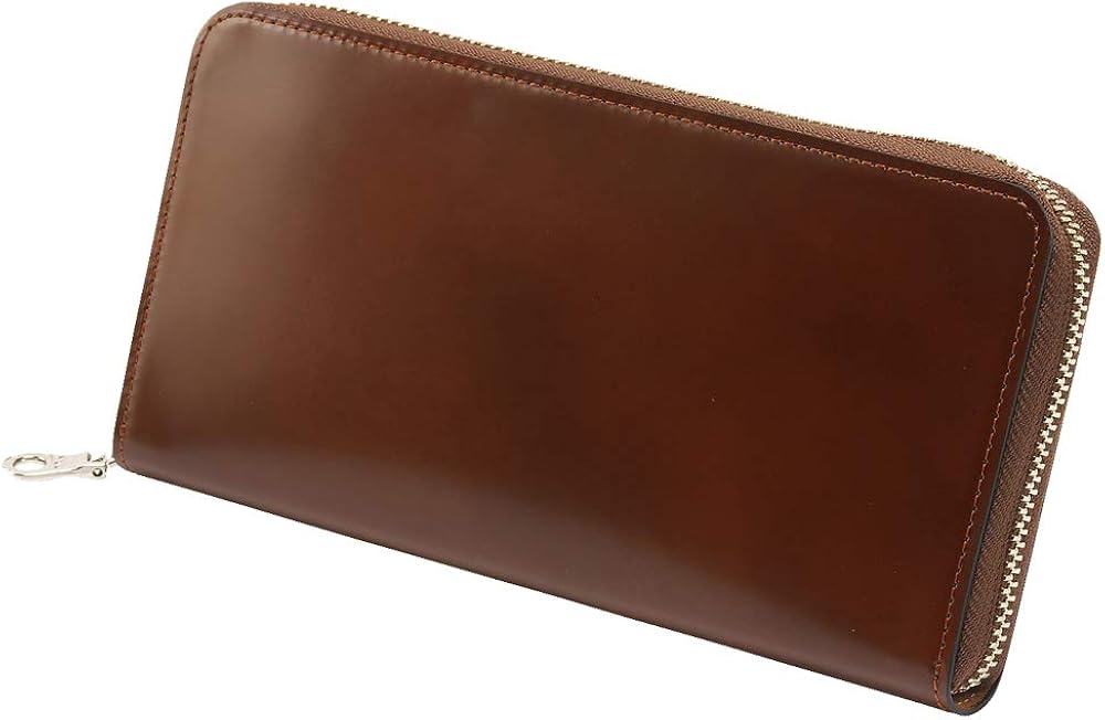 Amazon コードバンラウンドファスナーロングウォレット 日本製レザー使用 ブラウン 財布