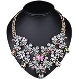 Girl Era Europe Vintage Costume Jewelry Multi-Crystal Bib Temperament Necklace