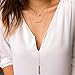 Geerier Layered Gold Disc Choker Y Type Bar Necklace Pendant Pearl Bead