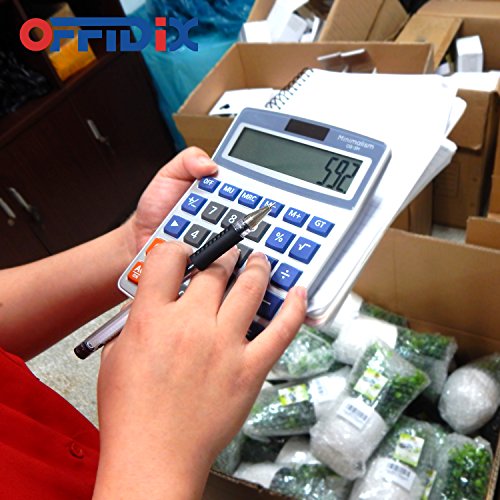 OFFIDIX Desk Calculators Office Desktop Calculator,Solar and Battery Dual Power Electronic Calculator Portable 12 Digit Large LCD Display Calculator Handheld Calculator (Light Blue) - Thumbnail 6
