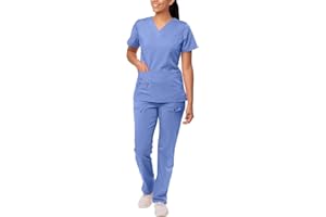 ADAR UNIFORMS Adar Pro Breakthrough Plus Scrub Set for Women - Enhanced V-Neck Top & Multi Pocket Pants