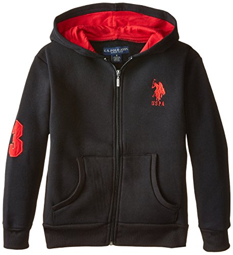 U.S. Polo Assn. Big Boys' Classic Fleece Hoodie, Black, 14/16