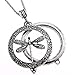 DragonFly Necklace Pendant Silver Tone Magnifying Glass Gift for Prefect Great Grandma Gifts