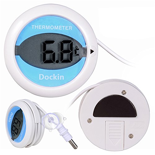 DocKin Classic Fridge/Refrigerator Thermometer, Freezer Thermometer with Large Digital LCD Display,-40F~140F Temperature Rang (White)
