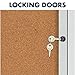 Quartet Cork Bulletin Board, 2 Glass Doors, Enclosed, 4' x 3', Outdoor Message Board, Aluminum Frame (2124)
