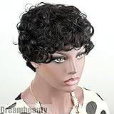 Dreambeauty 100% Brazilian Hair Full Wigs Short Curly Wigs Cheap Low Price Wig