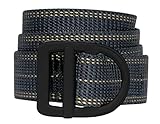 Bison Designs Delta Belt - by - Light Duty 38mm - Black Buckle - Navy Stripe, Line Navy, up to 38