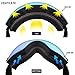 ZIONOR X Ski Snowboard Snow Goggles OTG Design for Men Women Adult with Spherical Detachable Lens UV Protection Anti-fog (VLT 7% Black Frame Revo Gold Lens)