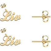 Personalized Name Stud Earrings Customized Any Name Studs Mother Day Christmas Gift Jewelry for Women