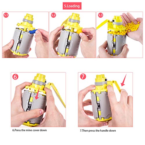 Goshfun T238 V2 Grenade, Tactical Foam Bullet Ball Grenade Water Bullet Bomb for Nerf CS Game - Grey + Yellow