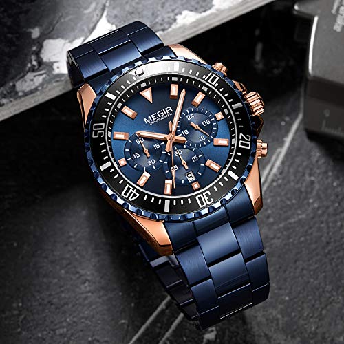 MEGIR-Mens-Business-Work-Analogue-Quartz-Wrist-Watch-with-Stainless-Steel-Band-Calendar-Stopwatch-Luminous-for-Collection