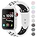 DVEEZIIG M/L W-B Double Color Band Belt Clip for Apple Watch Series 1/2/3/4, 42/44 mm/Medium/Large, White/Black (Pack of 100)