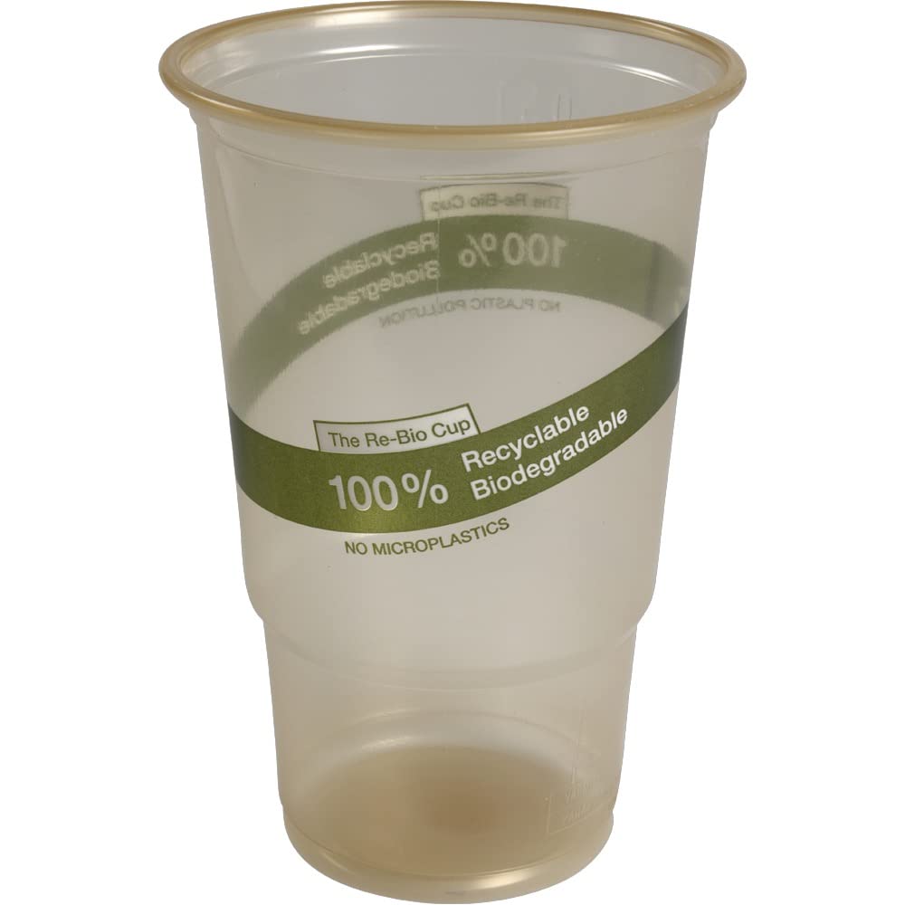 ABENA Gastro-Line Re-Bio Drinking Cup, 100% Biodegradable In Just One-Year Outdoors, Disposable Plastic Cups That Are Better For The Environment Than Alternatives - Clear PP, 60cl (50 PK)