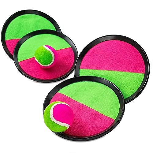 image for Kidsco Toss and Catch Toy Balls - 2 Sets Perfect for Sports, Beach, Bi