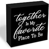 Farmhouse Wooden Table Signs Home Decor Sign Together Is My Favorite Place To Be Rustic Family Signs For Home Decoration Living Room Entryway Table Decor Wooden Plaque Desk Decorations 5.1x5.1 Inch