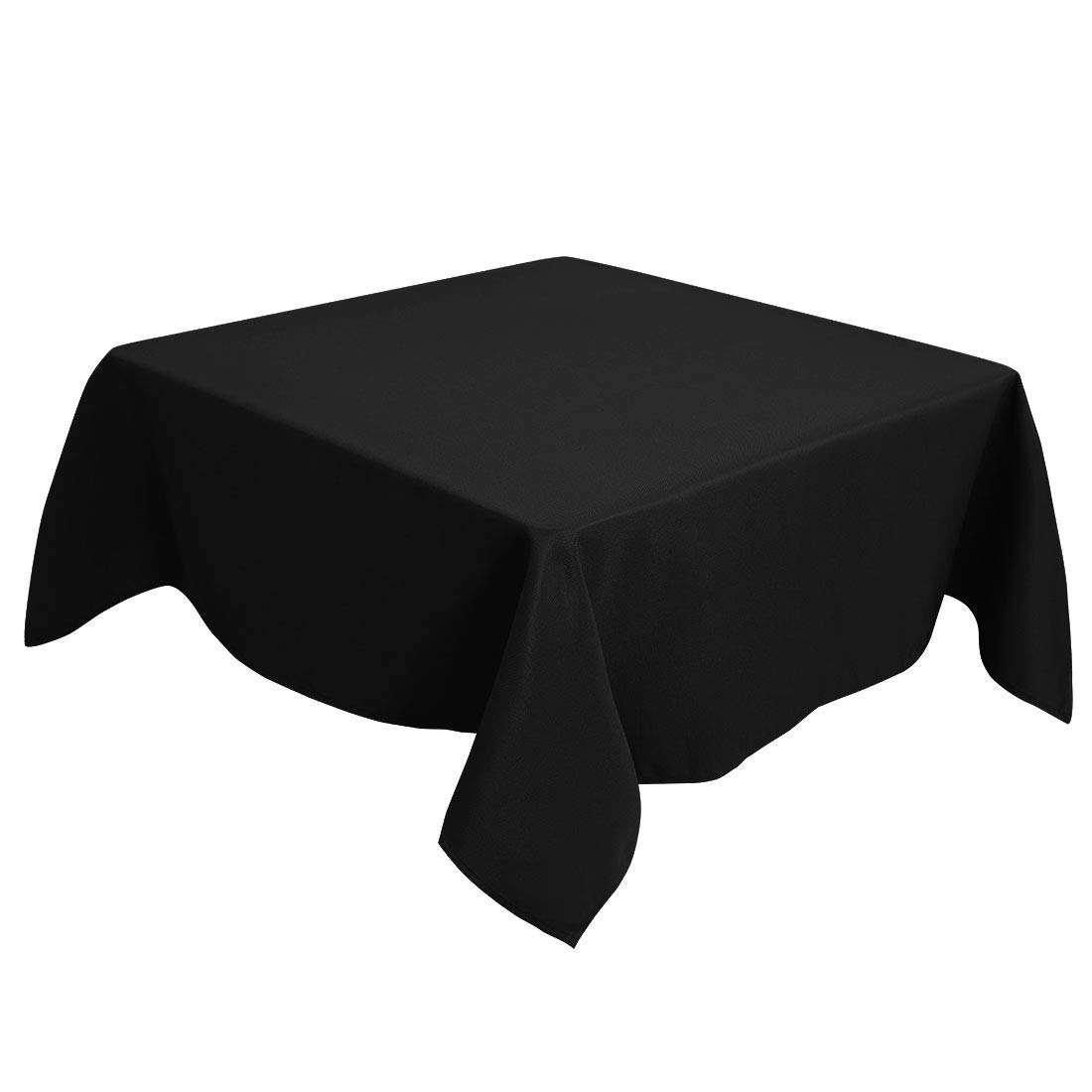 PiccoCasa Square Table Cloth 140x140 cm/55"x55", Table Cloth Wipe Clean for Kitchen Dining Wedding Party Dinner - Polyester Washable Table Cover Wrinkle Free Black