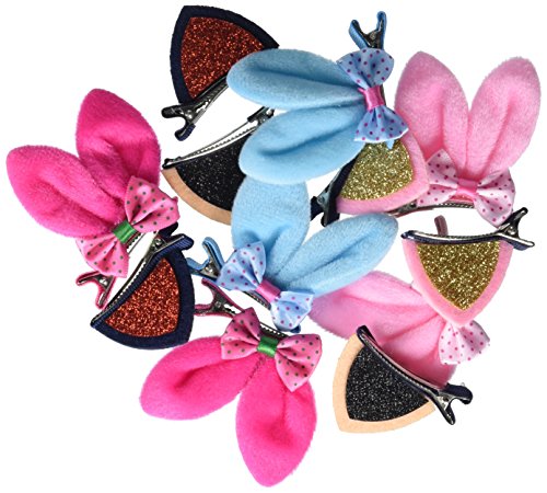 Wrapables Dress Up Bunny & Kitty Ears Hair Clips (12 Set)