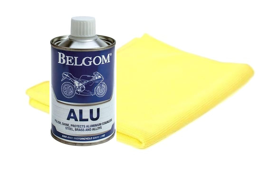 Belgom Alu Aluminium Alloy Polish for Motorcycles/Cars plus Free Polishing Cloth - 250ml bottle