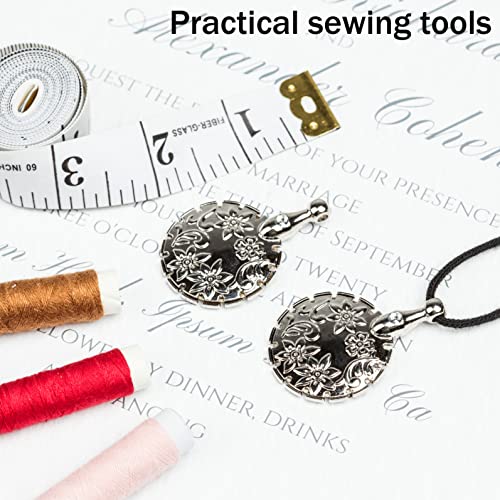 J.CARP 2Pcs Yarn Cutter Pendants, Silver Metal Thread Cutter Pendant for DIY Sewing Tools