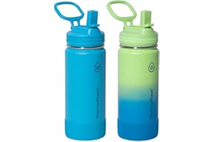 Thermoflask 16 oz Kids Bottle with Straw Lid - Durable & Dishwasher-Safe - Leakproof Design - Reusable for Everyday Use - Ret