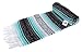 El Paso Designs Mexican Yoga Blanket – Colorful Falsa Serape Throw for Yoga, Beach, Picnic, Saddle, or Home Décor – Soft Woven Boho Blanket (Cool Mint & Gray)