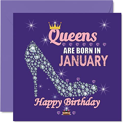 Birthday Cards for Women, Queens Are Born In January