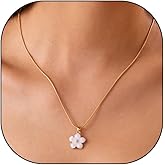 RTY Dainty Flower Choker Necklace Gold Plated Chain Flower Pendant Colorful Cherry Jewelry Gold Prom Necklace Minimalist Necklace for Women