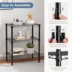 DUMOS 3 Tier Metal Wire Rack Shelf Heavy Duty