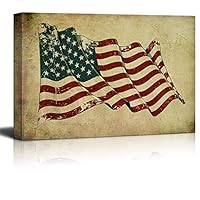 Canvas Wall Art Flag Day Theme Canvas Prints Home Artwork Decoration for Living Room Bedroom - 12x18 inches