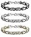 FIBO STEEL 2-3 Pcs 8MM Stainless Steel Chain Link Bracelets for Men Byzantine Bracelets,8.0-9.1 inches