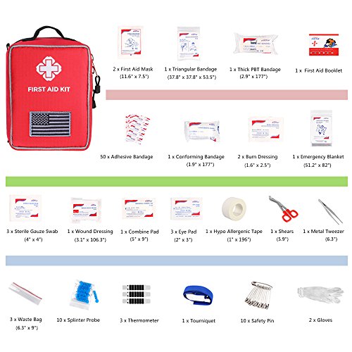 First Aid Kit Soft Case Molle Medical EMT Pouch Bag Waterproof for Home School Car Office Emergency Camping Hunting Sports - Thumbnail 3
