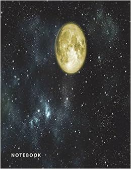 Notebook Full Moon Night Cover And Dot Graph Line Sketch Pages