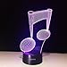Visual 3D Night light Note Shape 2D Table Lamp for Music Guitar lovers toys Musical instruments Gift Acrylic LED lighting Furniture Decorative colorful 7 color change household Home Desk Accessories
