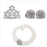 Utopiat Flapper Costume Jewelry Set-Audrey Hepburn Breakfast at Tiffany's Bridal Pearl Jewelry Set (7+ Years)
