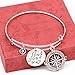 Rurah Charm Bangle Bracelet Wire Adjustable Gift for Friends or Family,Style 3