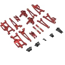 Pièces Aluminium Pour Voiture RC Hyper Go 1/14 - Bras Oscillants, Barre Direction, Kit Mise à Niveau Rouge