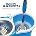 Premium All In One Stainless Steel 360 Spin Mop & Bucket System ~ Self-Wringing Mop With 3 Microfiber Mop Heads ~ Extended Length Adjustable Mop Pole with Stainless Steel Mop Plate