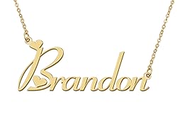 Aoloshow 18k Gold Plated Brandon Heart Name